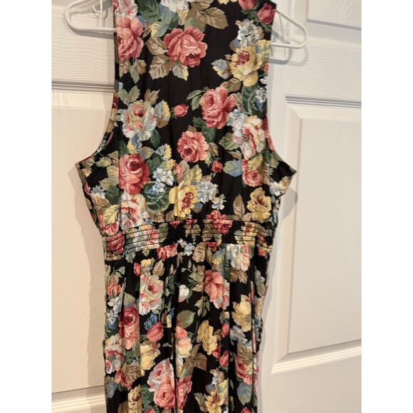 Vintage 90's R.J. Stevens floral sleeveless Maxi Dress Pockets Cottagecore - Picture 8 of 8
